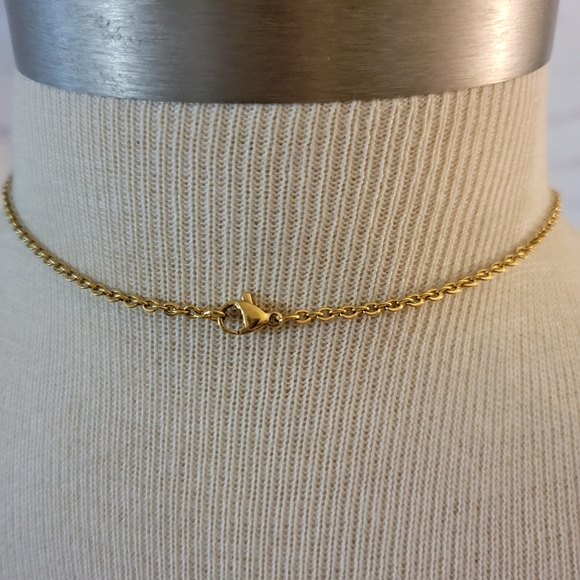 Teardrop Faceted Gem Pendant Necklace - Picture 3 of 4